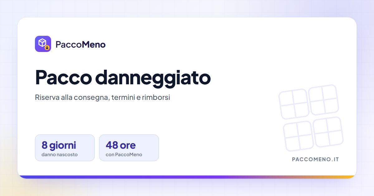 Pacco danneggiato: riserva alla consegna, termini e rimborsi