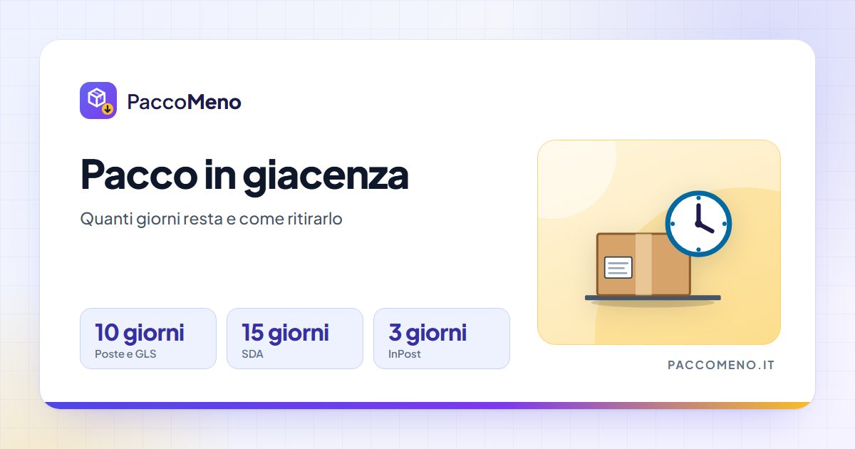 Pacco in giacenza in attesa di ritiro