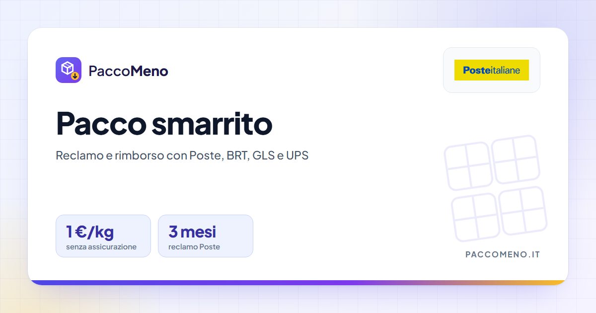 Pacco smarrito: reclamo e rimborso con Poste, BRT, GLS e UPS