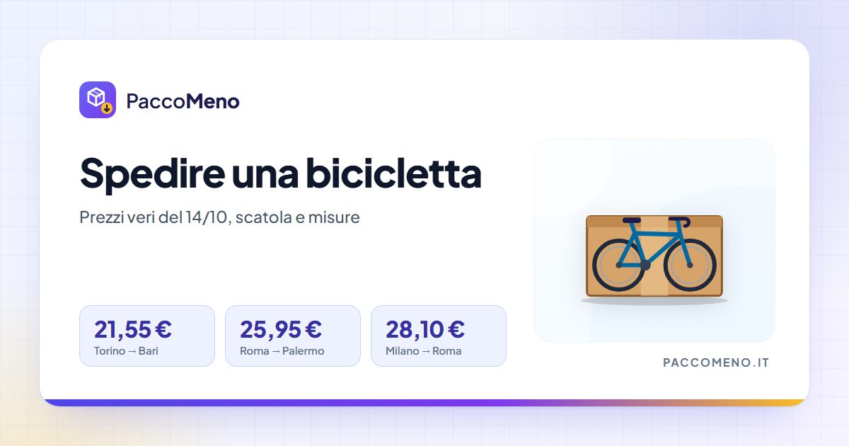 Bicicletta da spedire nella sua scatola