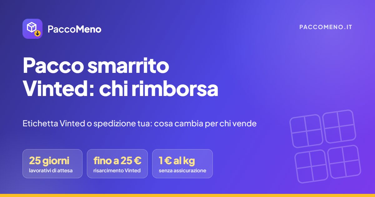 Pacco smarrito Vinted: chi rimborsa il venditore, con etichetta Vinted o spedizione propria
